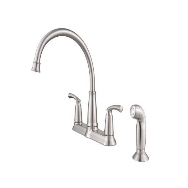 Moen Bexley Two Handle Chrome Kitchen Faucet Side Sprayer Included Fashion