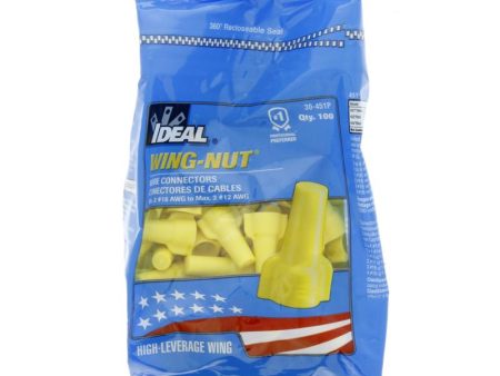 Ideal Wing-Nut Insulated Wire Connector Yellow 100 pk on Sale