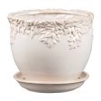 Border Concepts 9.25 in. W Ceramic Ivy League Jardinere Planter White Sand on Sale