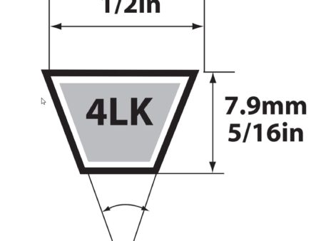 Mitsuboshi Super KB 4LK960 V-Belt 0.5 in. W X 96 in. L For Riding Mowers Hot on Sale