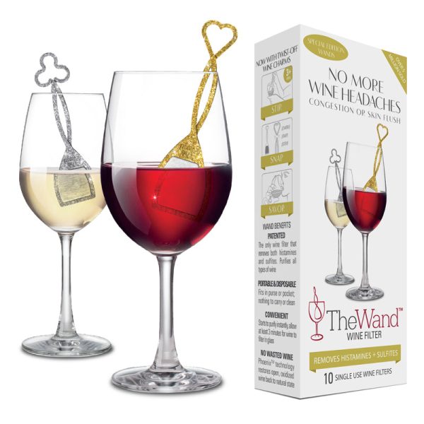 PureWine The Wand Gold Silver Plastic Wine Filter Hot on Sale