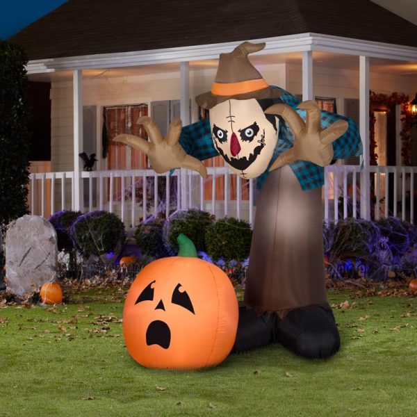 Gemmy 7.5 ft. LED Prelit Animated Airblown Haunted Scarecrow Inflatable Cheap