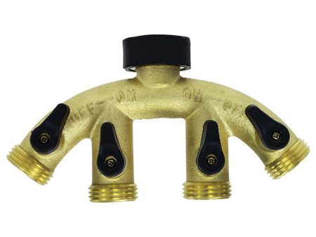 Gilmour 5 8 in. Brass Threaded Male 4-Way Shut-off Valve Online