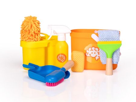 Fat Brain Toy Pretendables Childern s Cleaning Kit Assorted 9 pc For Cheap