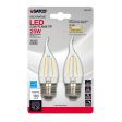 Satco CA10 (Flame Tip) E26 (Medium) LED Bulb Warm White 25 Watt Equivalence 2 pk Online Sale