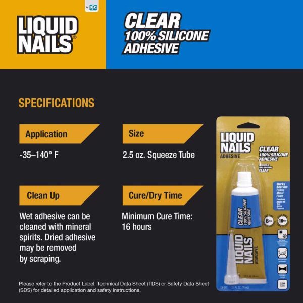 Liquid Nails Clear Small Projects High Strength Silicone Adhesive 2.5 oz Online