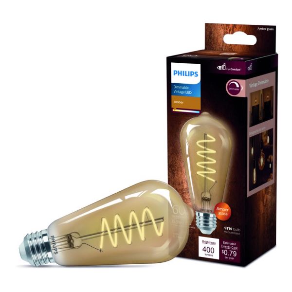 Philips ST19 E26 (Medium) LED Bulb Amber 60 Watt Equivalence 1 pk Cheap