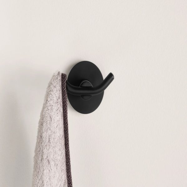 Moen Arlys 2.875 in. W X 3 in. L Matte Black Double Robe Hook Hot on Sale