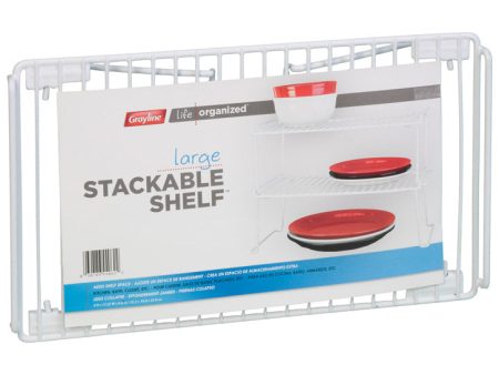 Grayline Life Organized 6 in. H X 9 in. W X 17-1 3 in. L PE Coated White Stackable Shelf Cheap