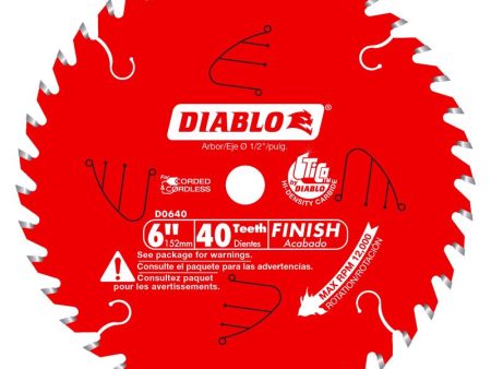 Diablo 6 in. D X 1 2 in. TiCo Hi-Density Carbide Finish Saw Blade 40 teeth 1 pk Cheap