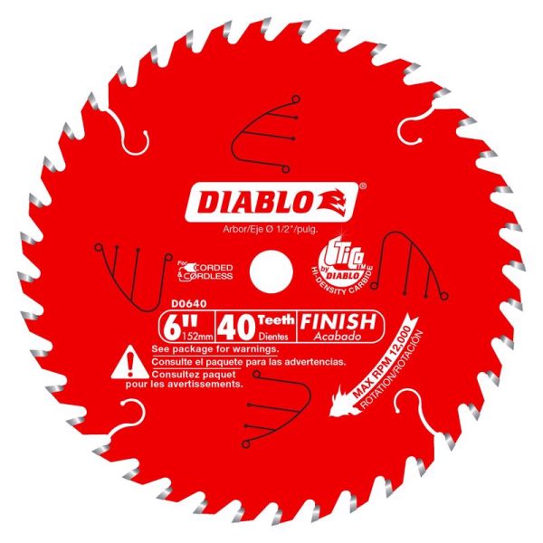 Diablo 6 in. D X 1 2 in. TiCo Hi-Density Carbide Finish Saw Blade 40 teeth 1 pk Cheap