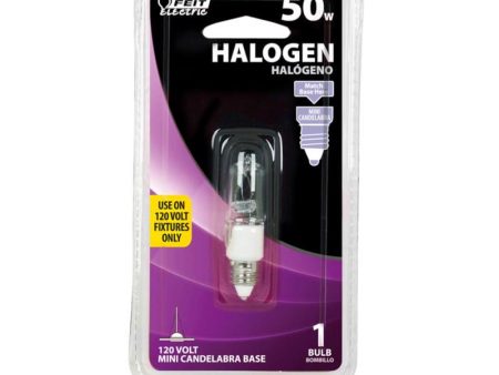 Feit 50 W T4 Tubular Halogen Bulb 600 lm Warm White 1 pk For Sale