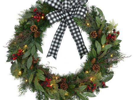 Celebrations 30 in. D LED Prelit Warm White Wreath Fashion