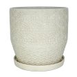 Trendspot Rivage 9.9 in. H X 9.9 in. W X 9.9 in. D X 10 in. D Ceramic Planter White on Sale