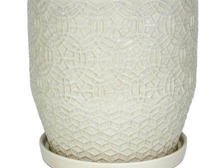 Trendspot Rivage 9.9 in. H X 9.9 in. W X 9.9 in. D X 10 in. D Ceramic Planter White on Sale