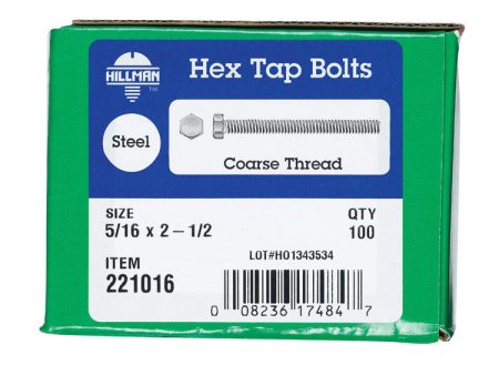 Hillman 5 16 in. D X 2-1 2 in. L Zinc Plated Steel Hex Tap Bolt 100 pk Sale