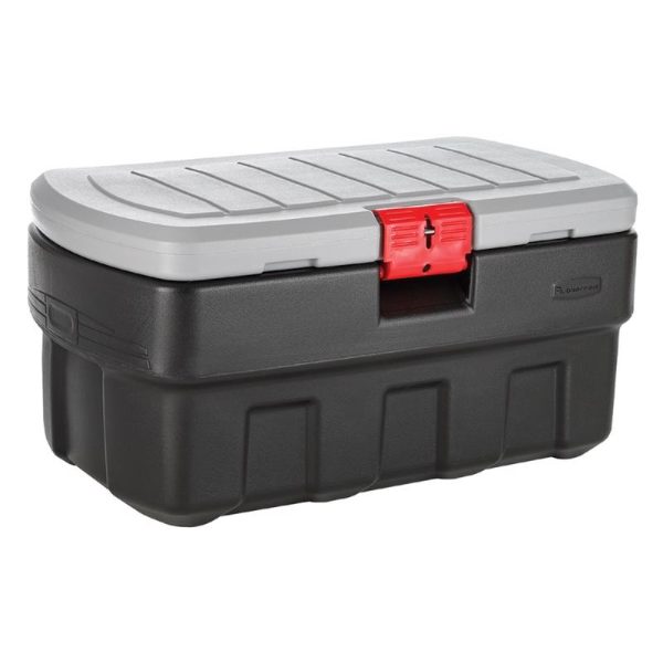 Rubbermaid ActionPacker 35 gal Black Gray Storage Tote 17.25 in. H X 32.25 in. W X 20 in. D Stackabl Fashion