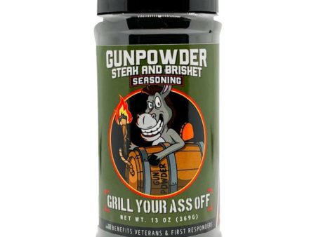 Grill Your Ass Off Gunpowder Steak and Brisket BBQ Seasoning 13 oz For Discount