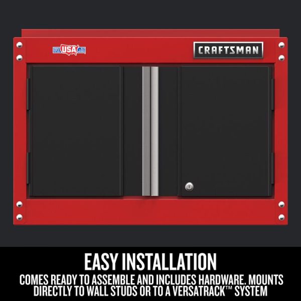 Craftsman 18 in. H X 28 in. W X 12 in. D Black Red Steel Wall Cabinet Sale