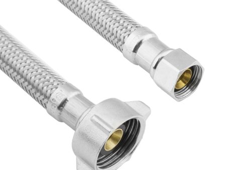 Lasco 3 8 in. Compression X 7 8 in. D Ballcock 12 in. Braided Stainless Steel Toilet Supply Line Sale