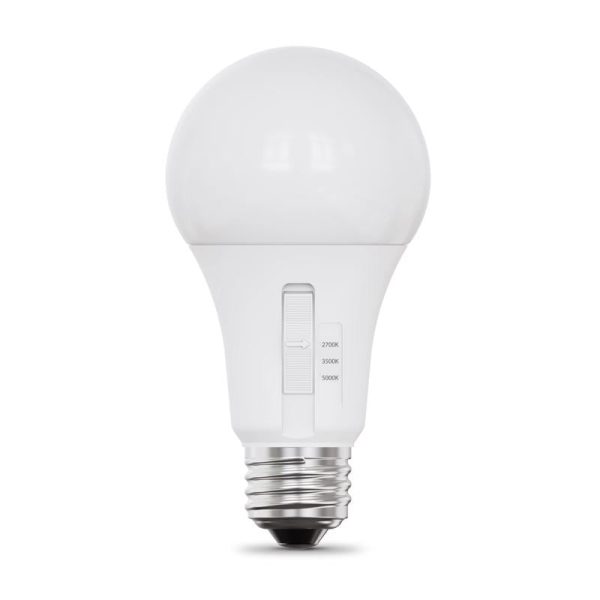 Feit A19 E26 (Medium) LED Bulb Adjustable White 75 Watt Equivalence 4 pk on Sale