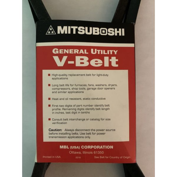 Mitsuboshi FHP 5L300 Standard General Utility V-Belt 0.63 in. W X 30 in. L For Fractional Horsepower Sale