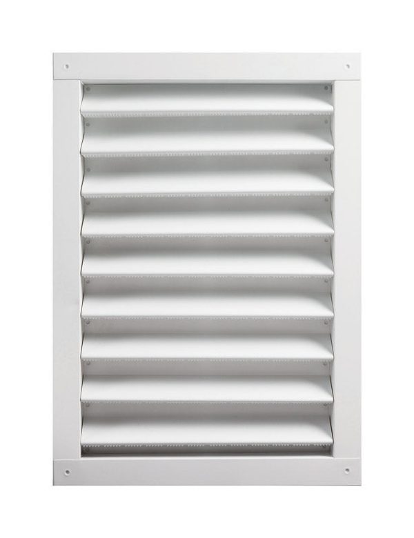 Master Flow 14 in. W X 24 in. L White Aluminum Wall Louver Hot on Sale