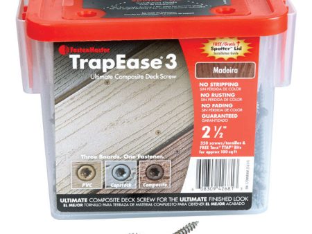 FastenMaster TrapEase 3 No. 10 X 2-1 2 in. L Madeira Torx TTAP Flat Head Composite Deck Screws 350 p For Discount