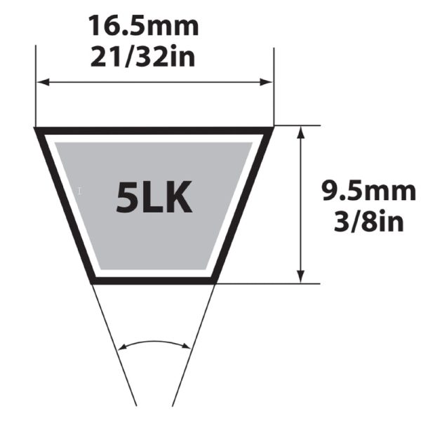 Mitsuboshi Super KB 5LK560 V-Belt 0.63 in. W X 56 in. L For Riding Mowers Fashion