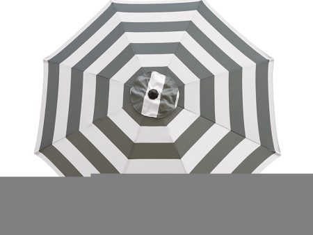 Living Accents 9 ft. Tiltable Gray Stripe Market Umbrella Online now