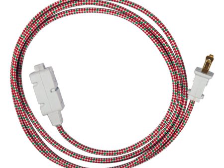 Fabcordz Indoor 6 ft. L Green Red White Extension Cord 16 2 SPT-2 Online now