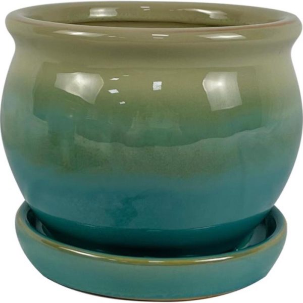 Border Concepts 5 in. H X 6 in. W Ceramic Archdale Planter Moss Hot on Sale