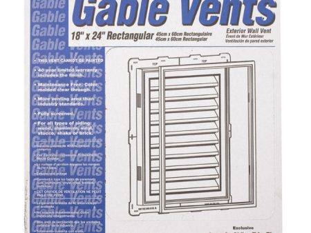 Builders Edge 18 in. W X 24 in. L White Plastic Gable Vent For Cheap